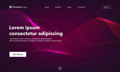 Landing page abstract background website template vector