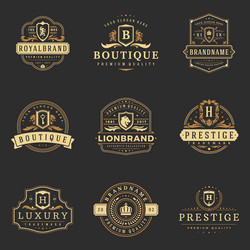 luxury monograms logos templates objects Vector Image