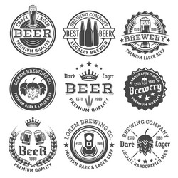 Retro Beer & Brewery Emblems Vector Image