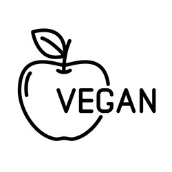 vegan outline logo icon isolated on white vector