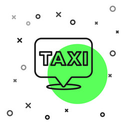 black line map pointer with taxi icon isolated vector image