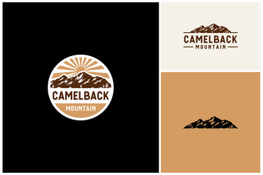 cactus hill camelback mountain adventure logo Vector Image