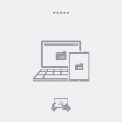 multi devices folder synchronization vector image
