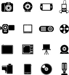 technology and networking icon set vector image