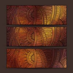 Abstract ethnic pattern card set Royalty Free Vector Image