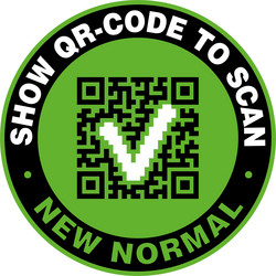 show covid19 certificate qr-code to scan for enter vector image