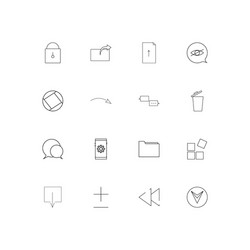 user interface simple linear icons set outlined vector image