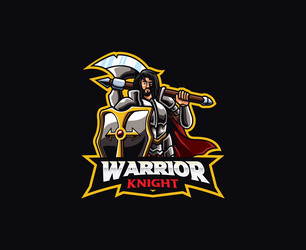Warrior angel mascot logo design Royalty Free Vector Image
