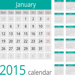 2015 Calendar - Clean Grid vector image