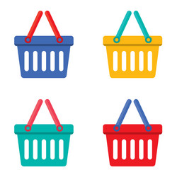 Blue empty shopping basket with handles waiting Vector Image