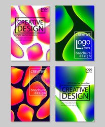 fluid colors backgrounds set holographic effect vector image