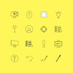 internet technologies linear icon set simple vector image