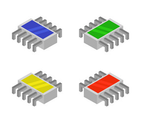 isometric microchip icon in on white background vector image