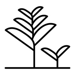 tree sprout icon in thin line style graphic design vector image