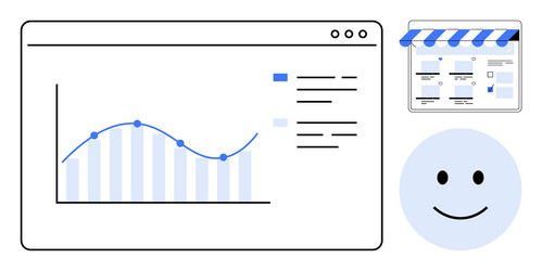 analyzing business performance metrics vector image