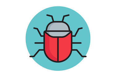 bug icon colored outline style related vector image