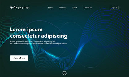 landing page abstract background website template vector image