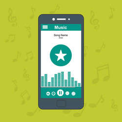 media player application app template with flat vector image
