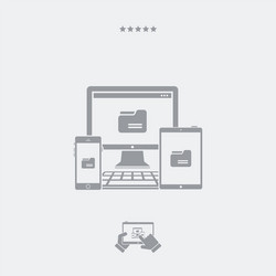 multi devices folder synchronization vector image