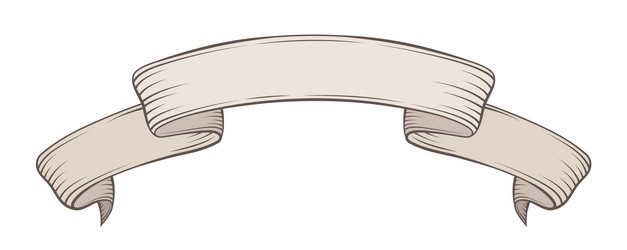 scroll ribbon in vintage style with texture vector image