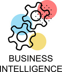 two gears for business intelligence on white vector image