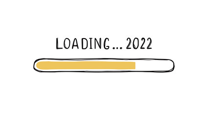 2022 new year loading bar doodle vector