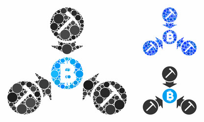 bitcoin mining pool composition icon spheric vector image