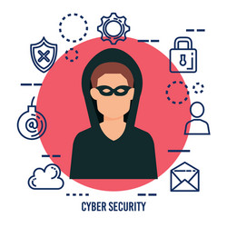 data center security with hacker vector image