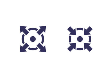 expand extend and reduce icon vector image