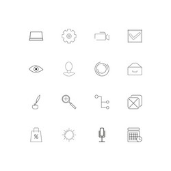 Interface simple linear icons set outlined vector