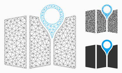 paper map mesh carcass model and triangle vector image