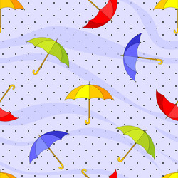 seamless pattern with colorful umbrellas vector image