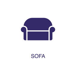 sofa element in flat simple style on white vector image