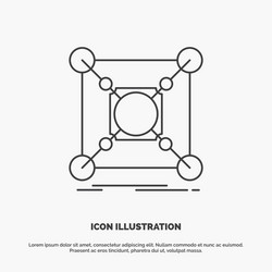 base center connection data hub icon line gray vector image