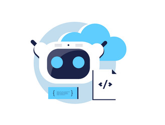cloud-based ai training with deep learning vector image