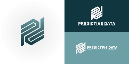 dynamic logo design features the initials pd vector image