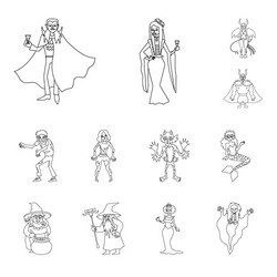 isolated object scary and phantom icon set vector image