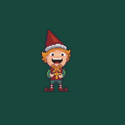 Pixel art elf vector