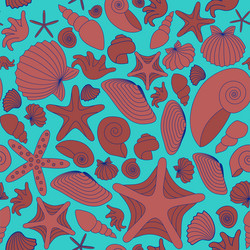 Heart is pink and turquoise seamless pattern Vector Image