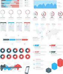 set infographic elements and objects vector image