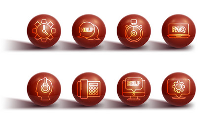 set line time management support operator vector image