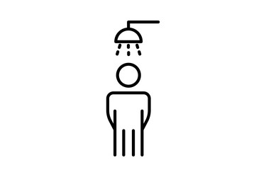 Shower icon men showering icon related Royalty Free Vector