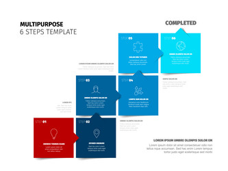 six steps simple procedure layout template vector image