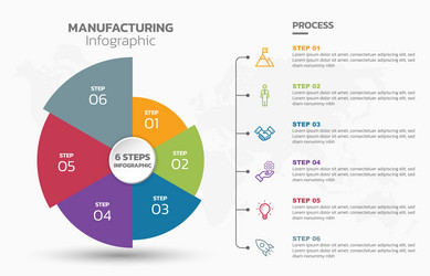 visual data presentation cycle diagram with 6 vector image