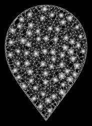 bright web network map marker with light spots vector image