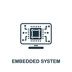 Embedded system icon monochrome simple sign from vector