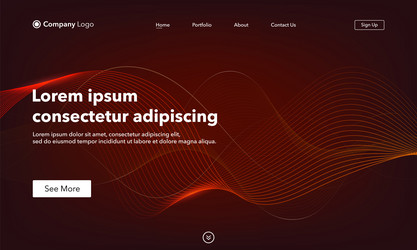 Landing page abstract background website template vector