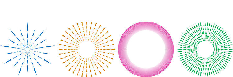 radial concentric circular triangles shape design vector image
