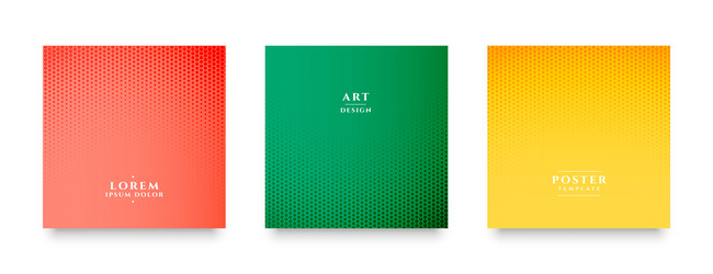 set of abstract circular halftone texture vector image