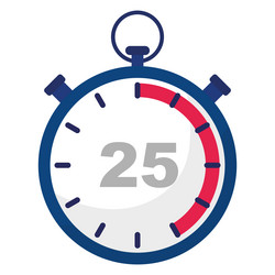 stopwatch icon number twenty five time countdown vector image
